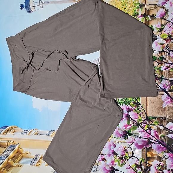 Locube Brownish Tan Drawstring High Waist Lounge Pants Size Small NWT - Picture 3 of 6